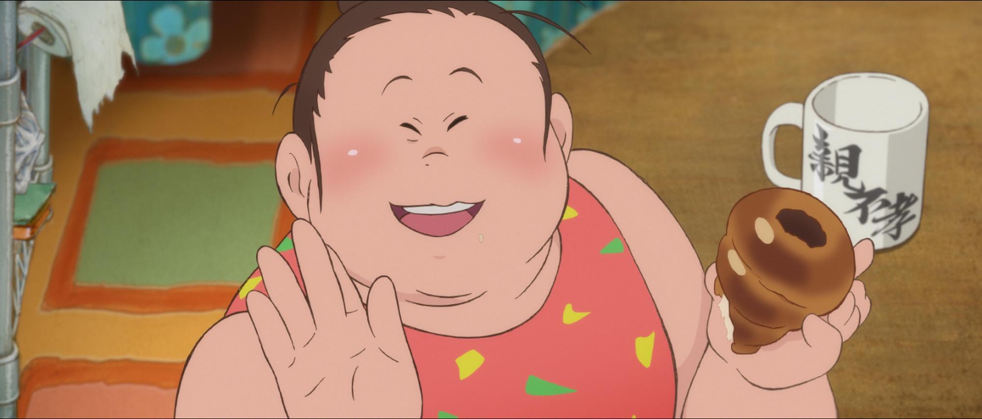 楊貴媚看《漁港的肉子》時，片中主角媽媽肉子圓滾滾的可愛模樣和大啖美食的幸福表情，她覺得肉子就好像鍾欣凌。（Catchplay提供）