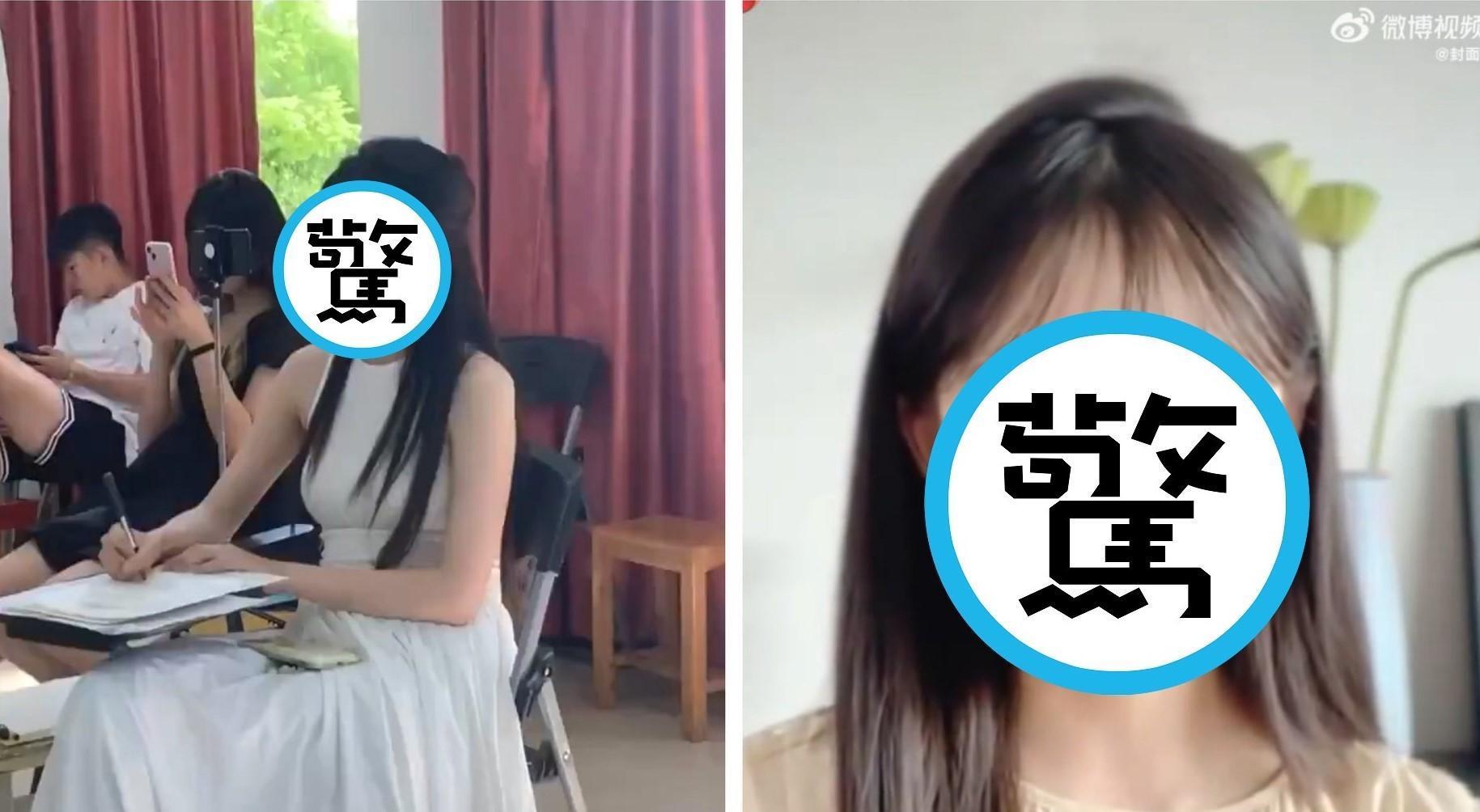 成都四川文理學院一名聲樂老師長相自帶仙氣,學生錄下影片後在網路上爆紅。(翻攝香港01)