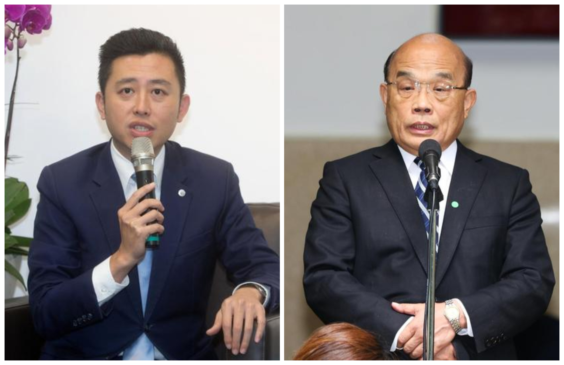 蘇貞昌（右圖）力挺林智堅（左圖）。（本刊資料照）