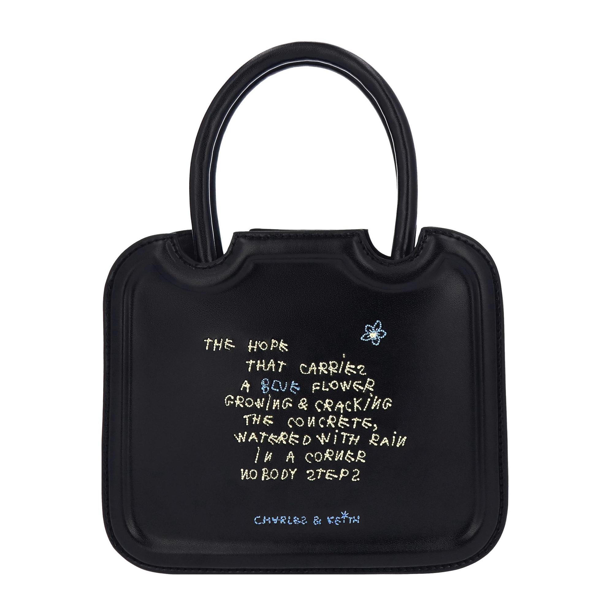 小花刺繡手提方包,NT$2,390。(CHARLES & KEITH提供)