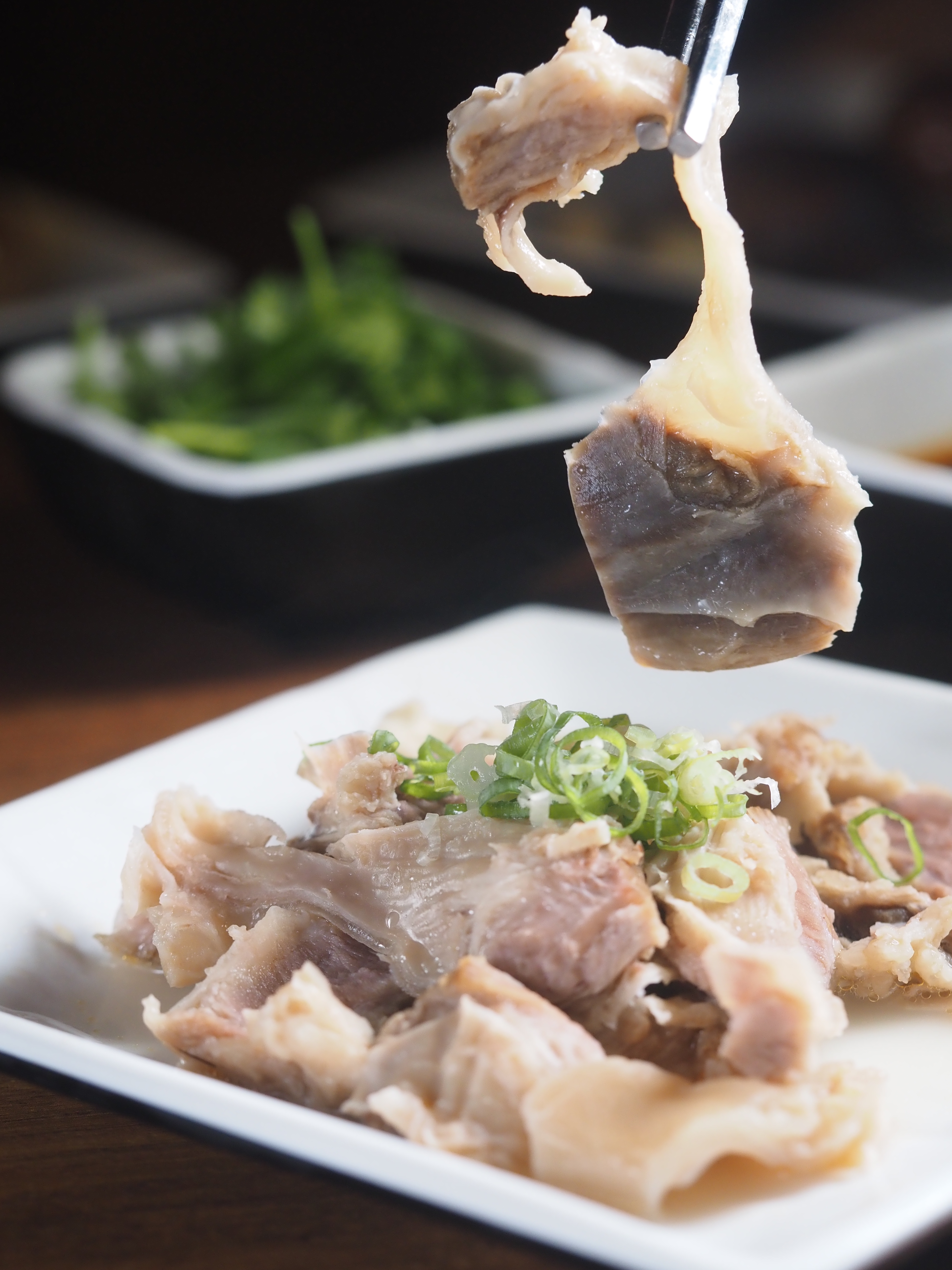 「本土台灣豬肝連」筋帶肉的口感越嚼越香。（50元／份）
