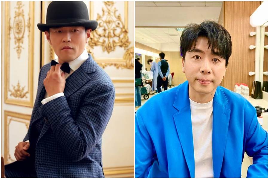 網友發現周杰倫（左）新歌MV裡出現「梁赫群」（右），原來是指鋼琴大師郎朗與梁赫群撞臉了。（翻攝自周杰倫YT頻道、梁赫群臉書）