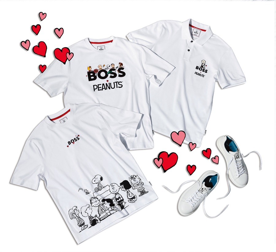 BOSS x PEANUTS七夕限定聯名系列T-Shirt與Polo衫 NT$5,300～NT$6,200（BOSS提供）