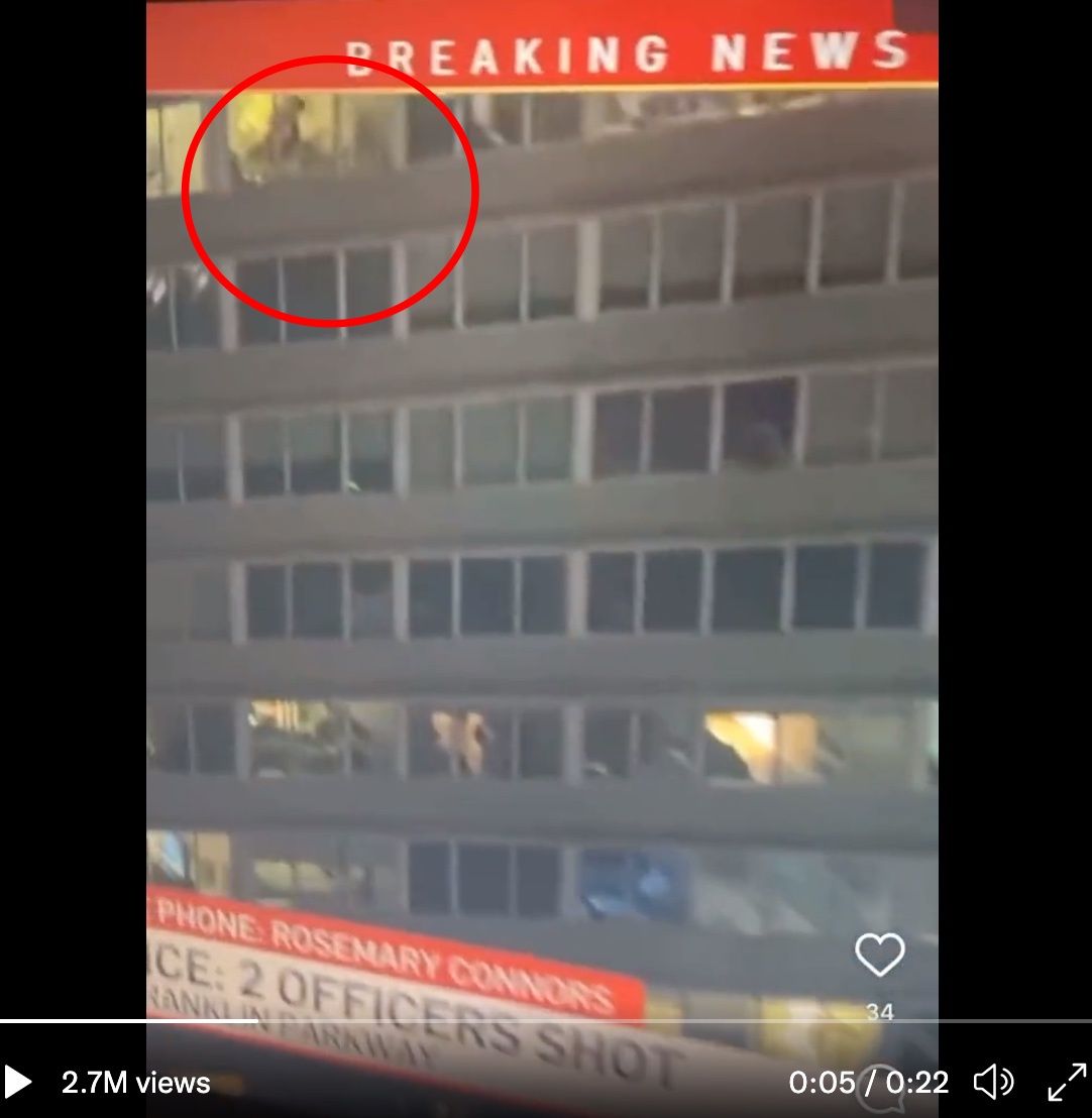 一名網友用手機捕捉畫面並分享到推特,共吸引超過270萬人觀看。(翻攝自推特)