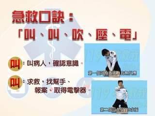 消防署公布急救方式。（消防署提供）