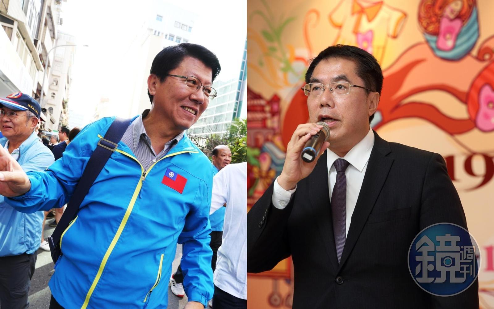 話題十足的國民黨市議員謝龍介(左)獲提名參選台南市長,對上挺過挺過線民風波獲得提名連任的現任市長黃偉哲(右)。(本刊資料照)