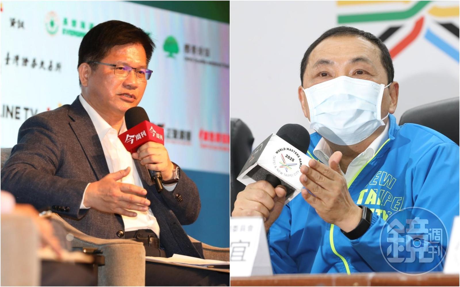 民進黨確定派出林佳龍(左)參選新北市長,國民黨尚未宣布現任市長侯友宜(右)是否挑戰連任。(本刊資料照)