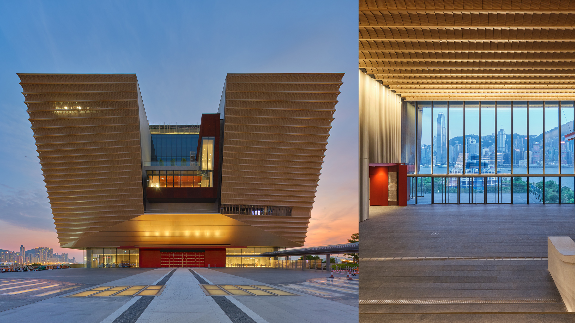座落西港西九文化區海濱的「香港故宮文化博物館」，總共樓高7層，展出超過900件珍藏，在9個展廳裡以嶄新手法展出歷代的藝文藏品。（香港故宮文化博物館提供）