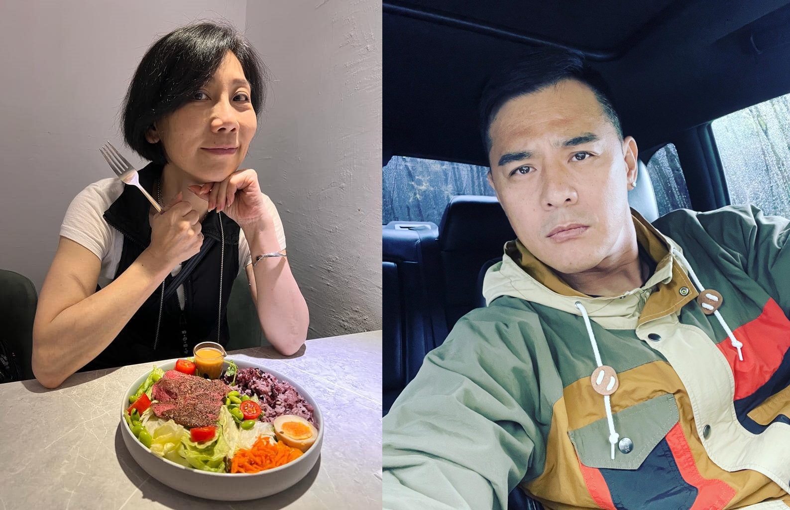 郎祖筠（左）、竇智孔（右）紛紛幫黃嘉千說話。（翻攝郎祖筠、竇智孔臉書）