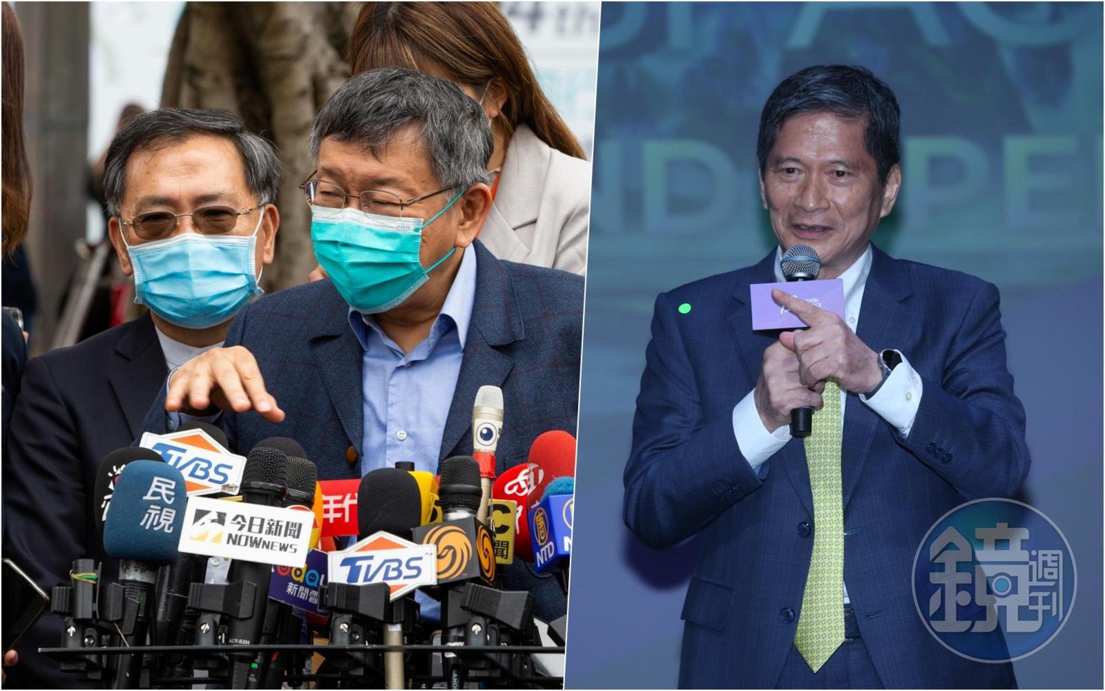 蔡炳坤（左起）昨晚腦中風送醫，柯文哲稱他受不了被抹黑才生氣，對此李永得反擊強調是就事論事、沒針對個人。（本刊資料照）