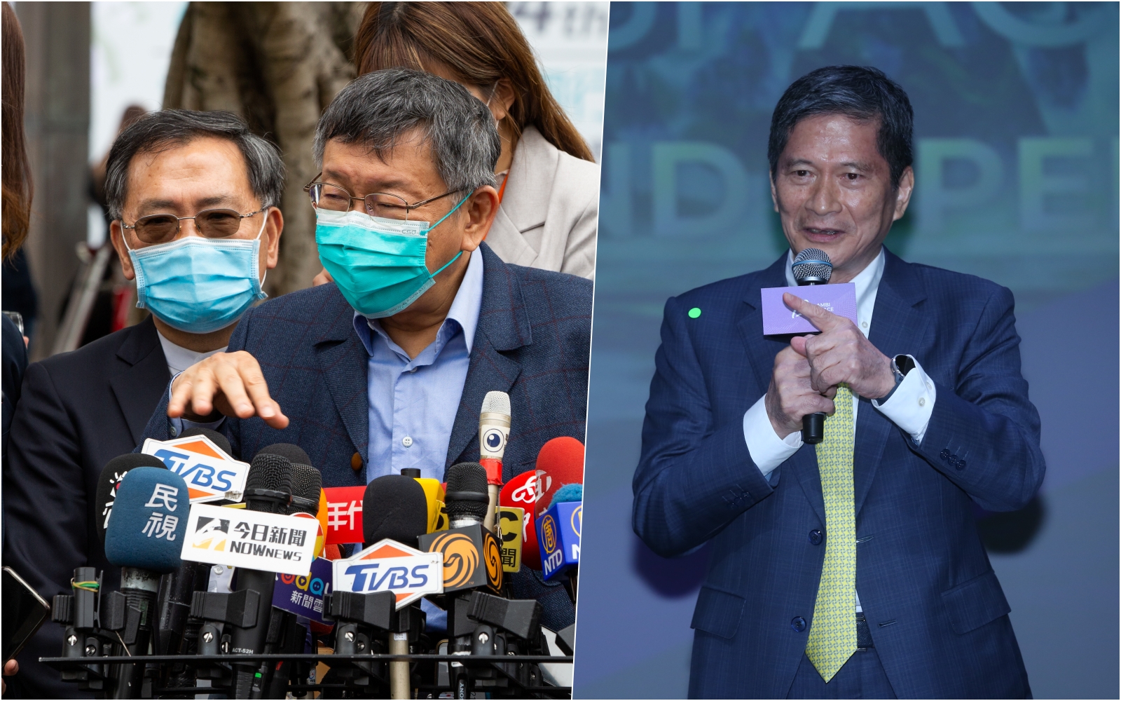 蔡炳坤（左起）昨晚腦中風送醫，柯文哲稱他受不了被抹黑才生氣，對此李永得反擊強調是就事論事、沒針對個人。（本刊資料照）