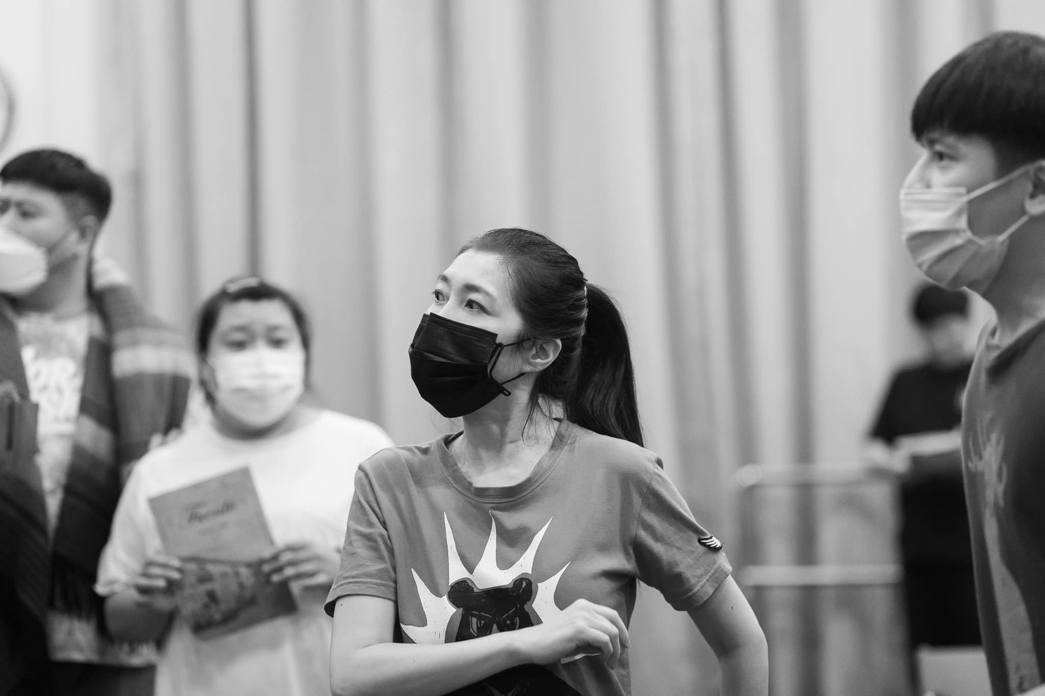 黃嘉千排演《摘心米其林》時，身形極為削瘦。（翻攝自果陀臉書）