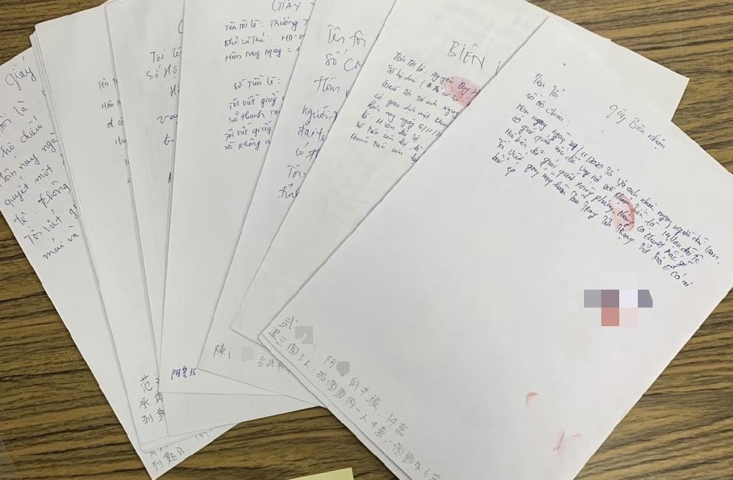 查扣的不實切結書。(移民署提供)
