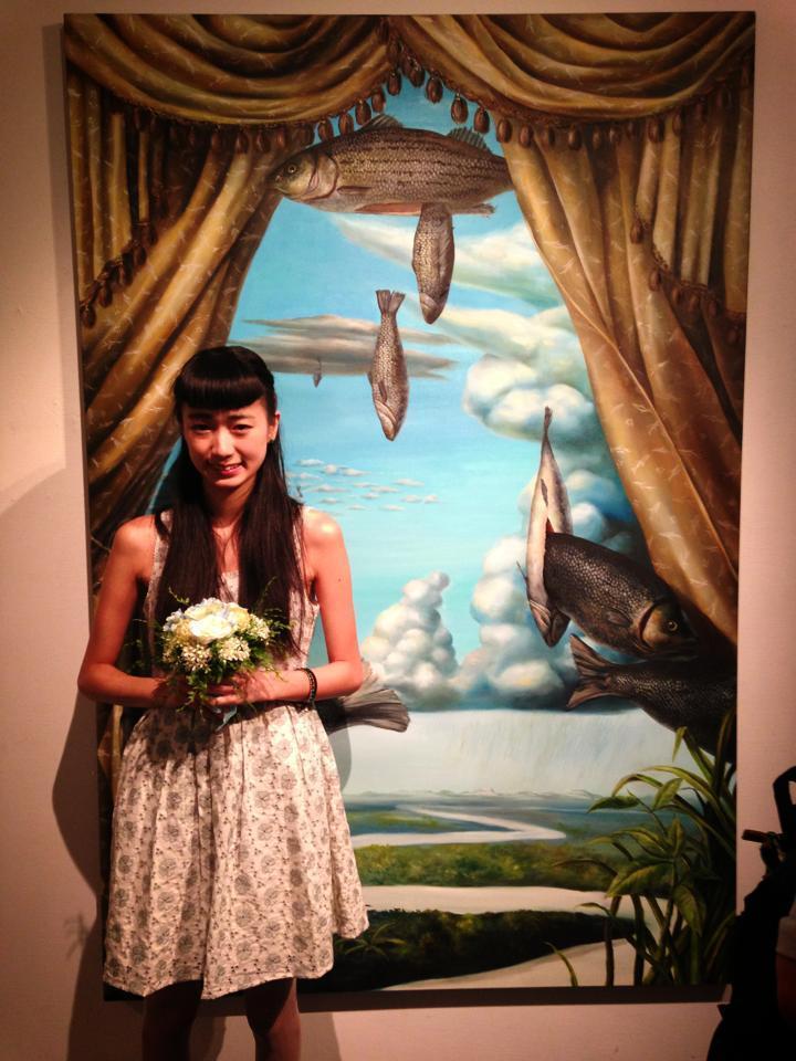 陳于安過去也曾辦過幾次畫展,她的畫多以超現實的植物、動物、食物為主。(陳于安提供)