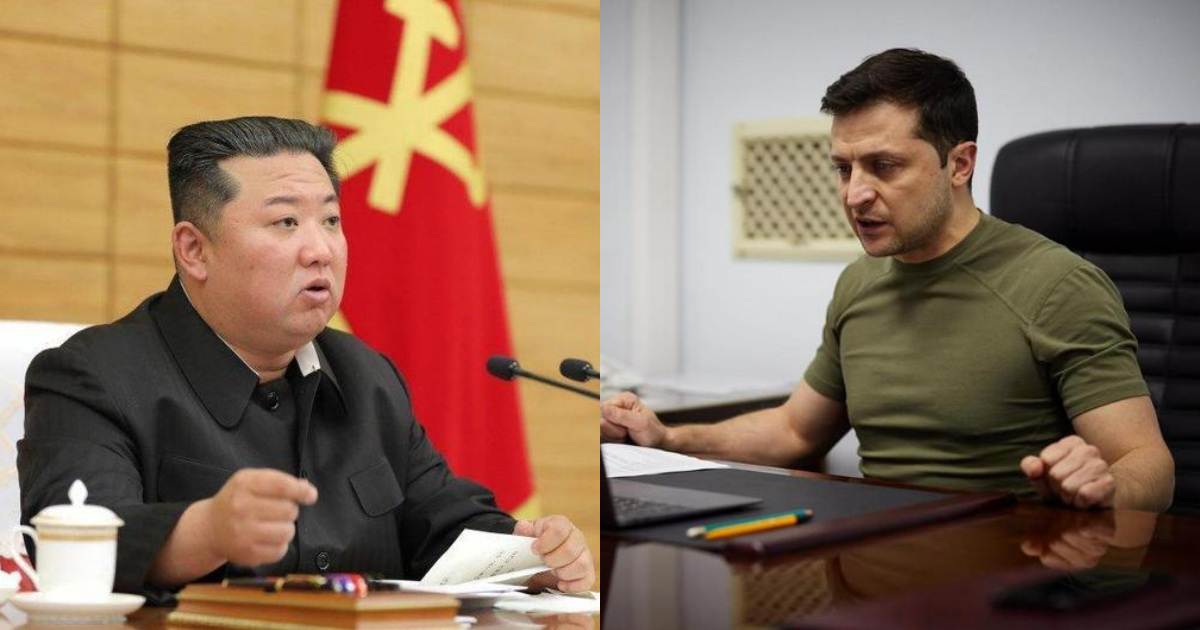 北韓承認烏東2分離主義地區獨立，烏克蘭則宣布與其斷交。（翻攝自朝中社、澤倫斯基臉書）