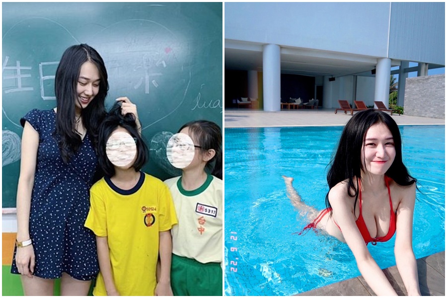 近日PTT上一名白皙正妹老師掀起網友暴動。（翻攝自PTT）