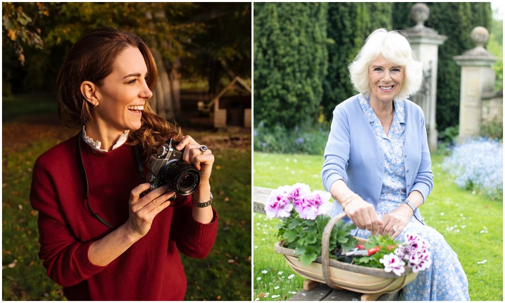 卡蜜拉的75歲生日照（右圖），是媳婦凱特（左圖）幫忙拍攝的。（翻攝Country Life Magazine官網）