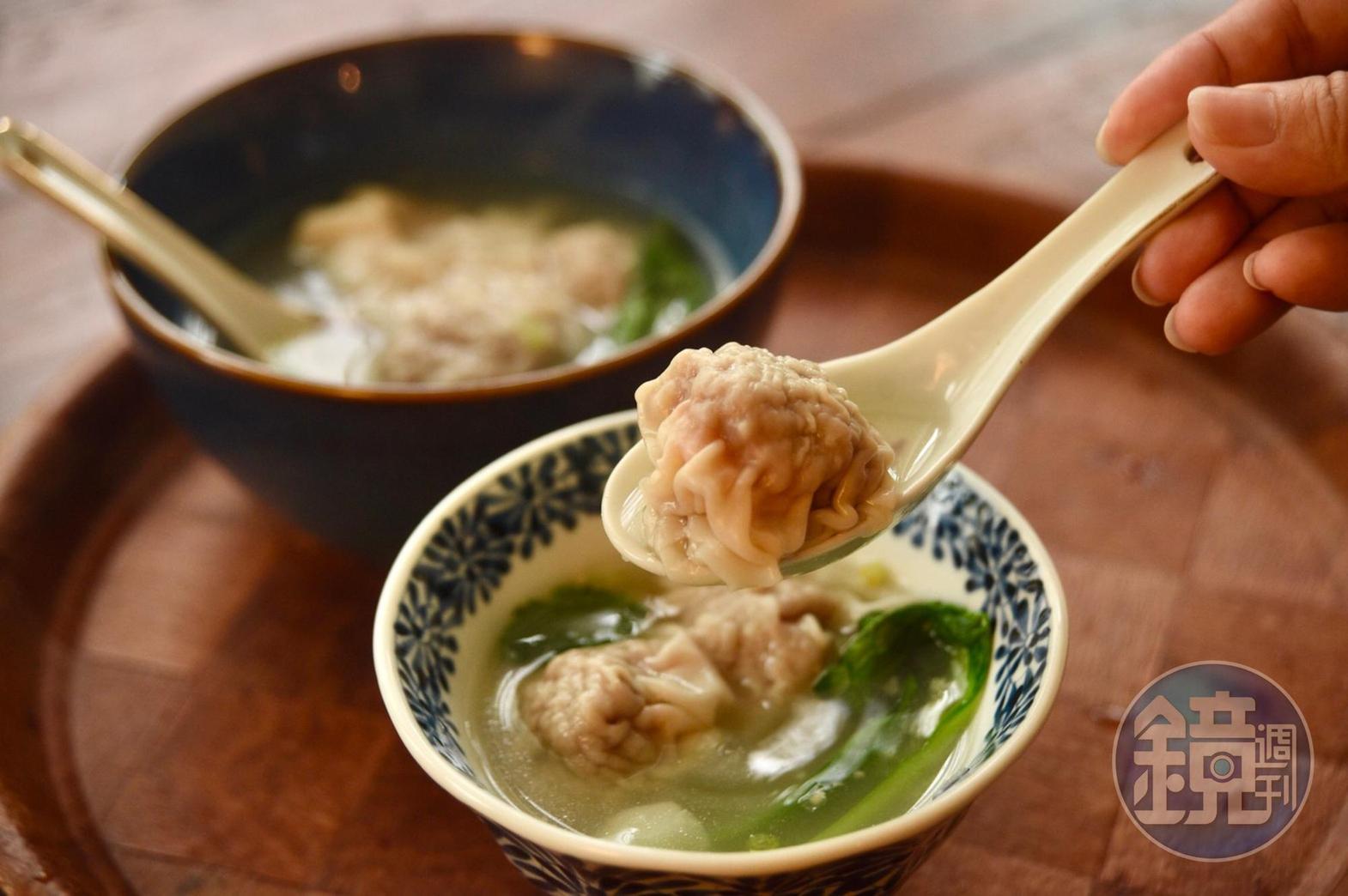 「粵式鮮肉雲吞」,辛香味濃郁,質地彈實。