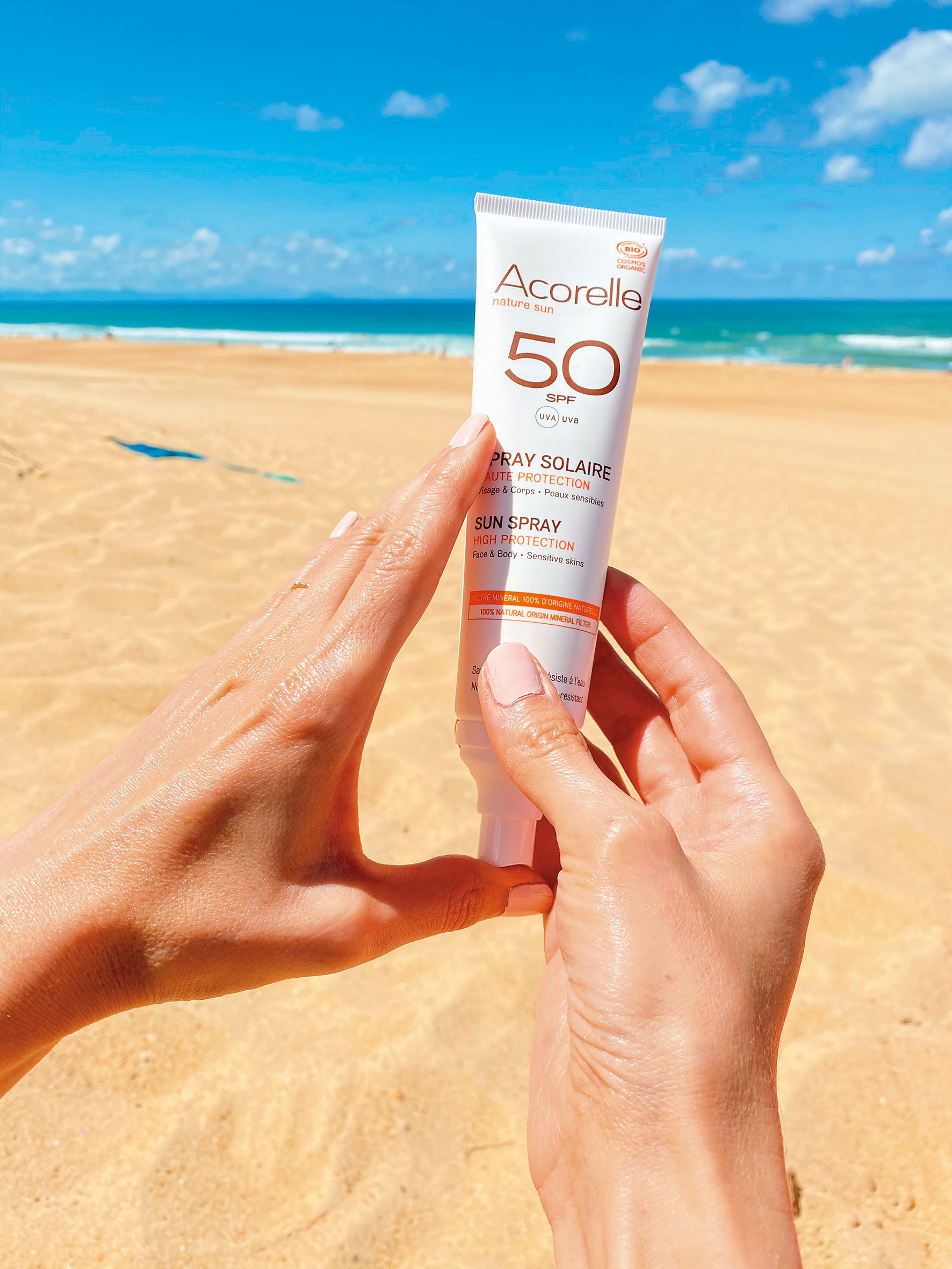Acorelle全護植萃防曬乳SPF50 NT$1,250╱100ml。（唯有機提供）