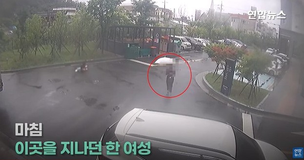 男童被大狗攻擊，大媽卻見死不救引發網友批評。（翻自《韓聯社》畫面）