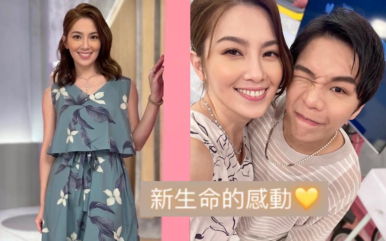 許藍方參加《小姐不熙娣》錄影，與助理主持人派翠克（右圖右）合影。（翻攝自許藍方IG）