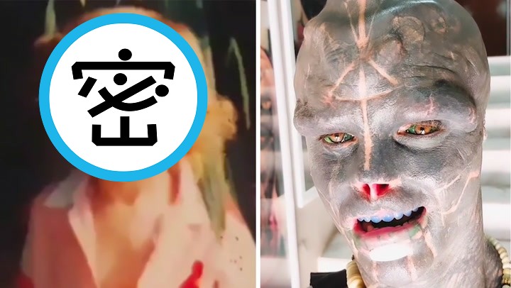 他整成「黑色外星人」割耳切舌削鼻,驚!小時候竟像可愛蘿莉。(翻自IG)