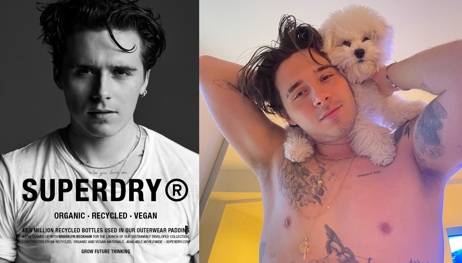 貝克漢長子布魯克林當上「Superdry」代言人,才8個月就被開除。(布魯克林IG/網路圖片)