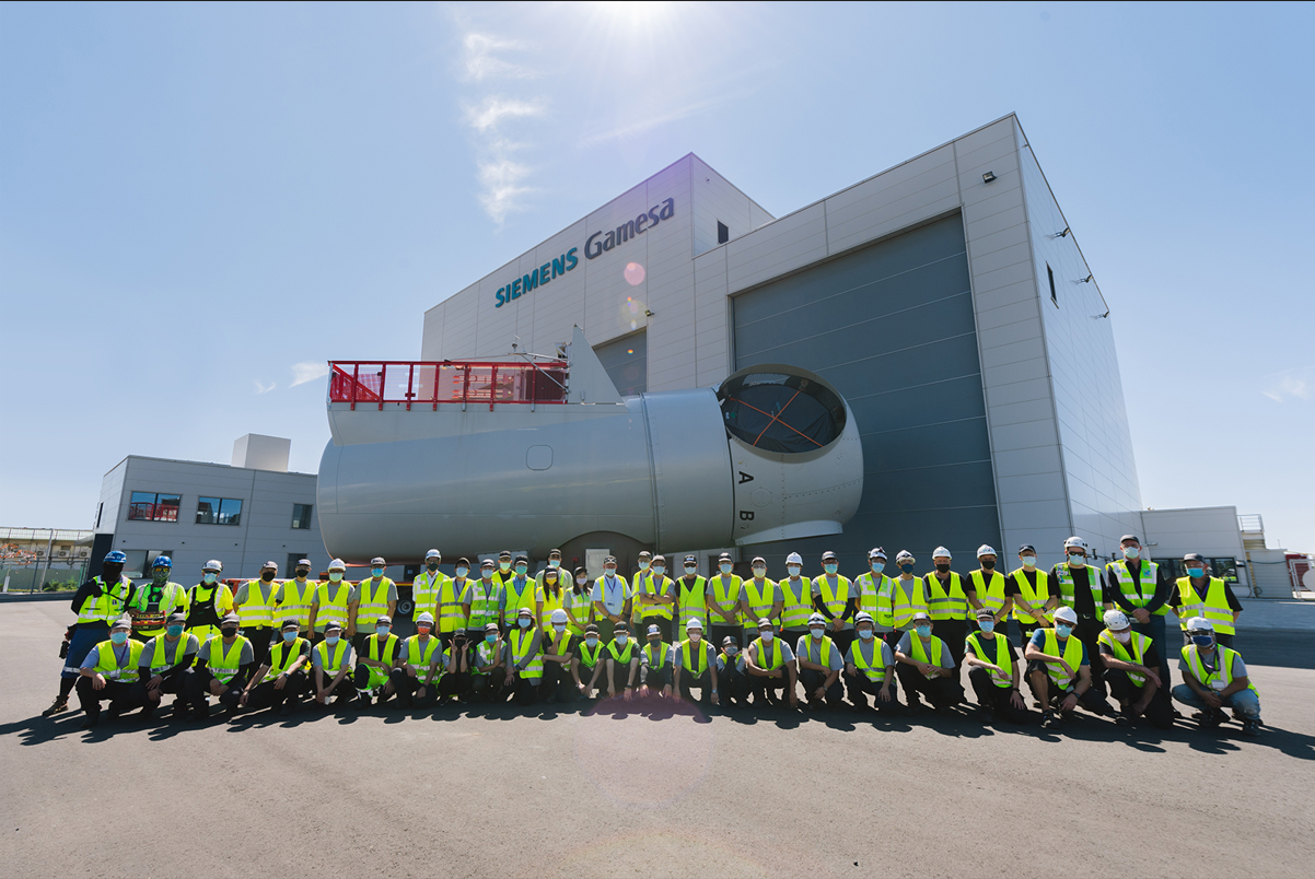 西門子歌美颯位於台中的機艙組裝廠平均10天可組裝一座機艙，每座機艙組裝人力達50位。（沃旭能源提供）
