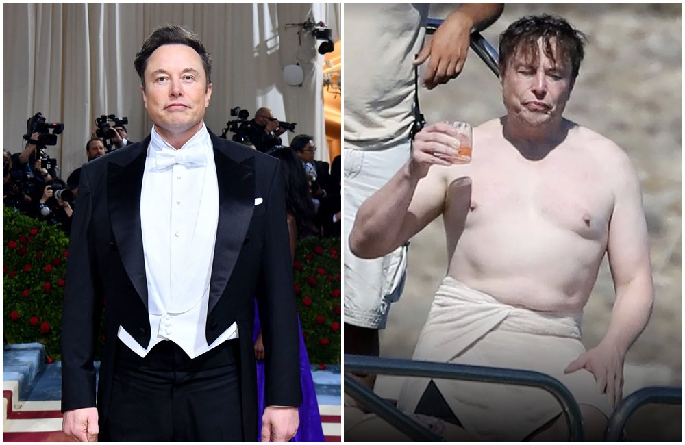 馬斯克被拍到在希臘度假，大曬「白斬肉」。（翻攝東方IC／@Teslaconomics推特）