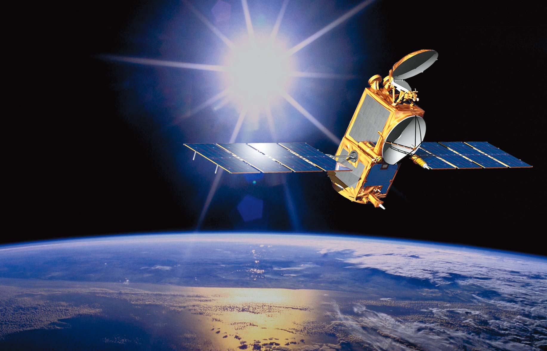 低軌衛星距離地面較近，比起高軌衛星，更有低成本、低輻射與低延遲的優勢。（圖片來源：NASA）