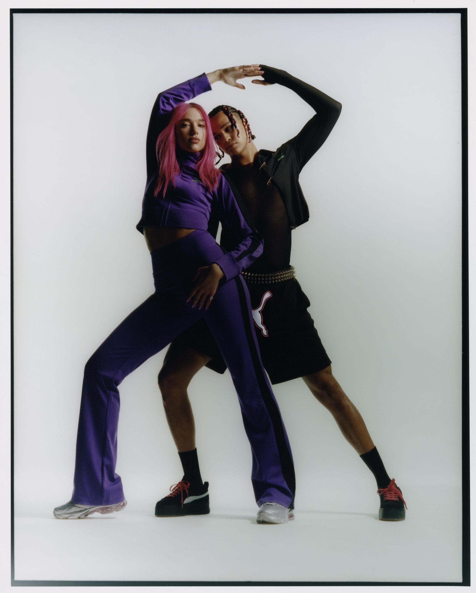 Dua Lipa系列T7外套 NT$2,980、Dua Lipa系列T7長褲 NT$2,480 PUMA。（PUMA提供）