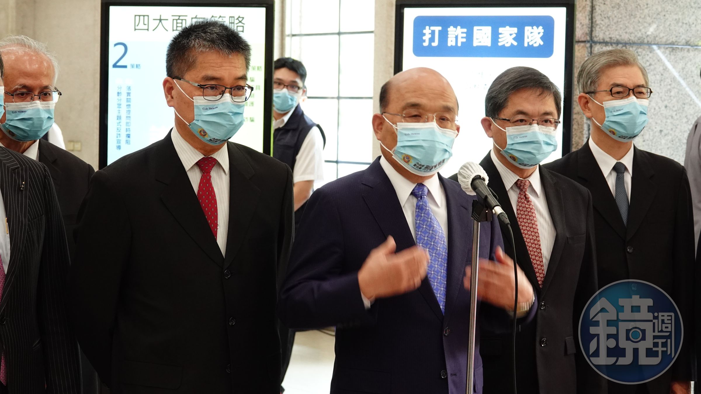 蘇貞昌上午指總統蔡英文任內持續加強國防和區域國家合作，軍事人員整備和訓練不斷檢討精進，維護國家主權與區域和平。
