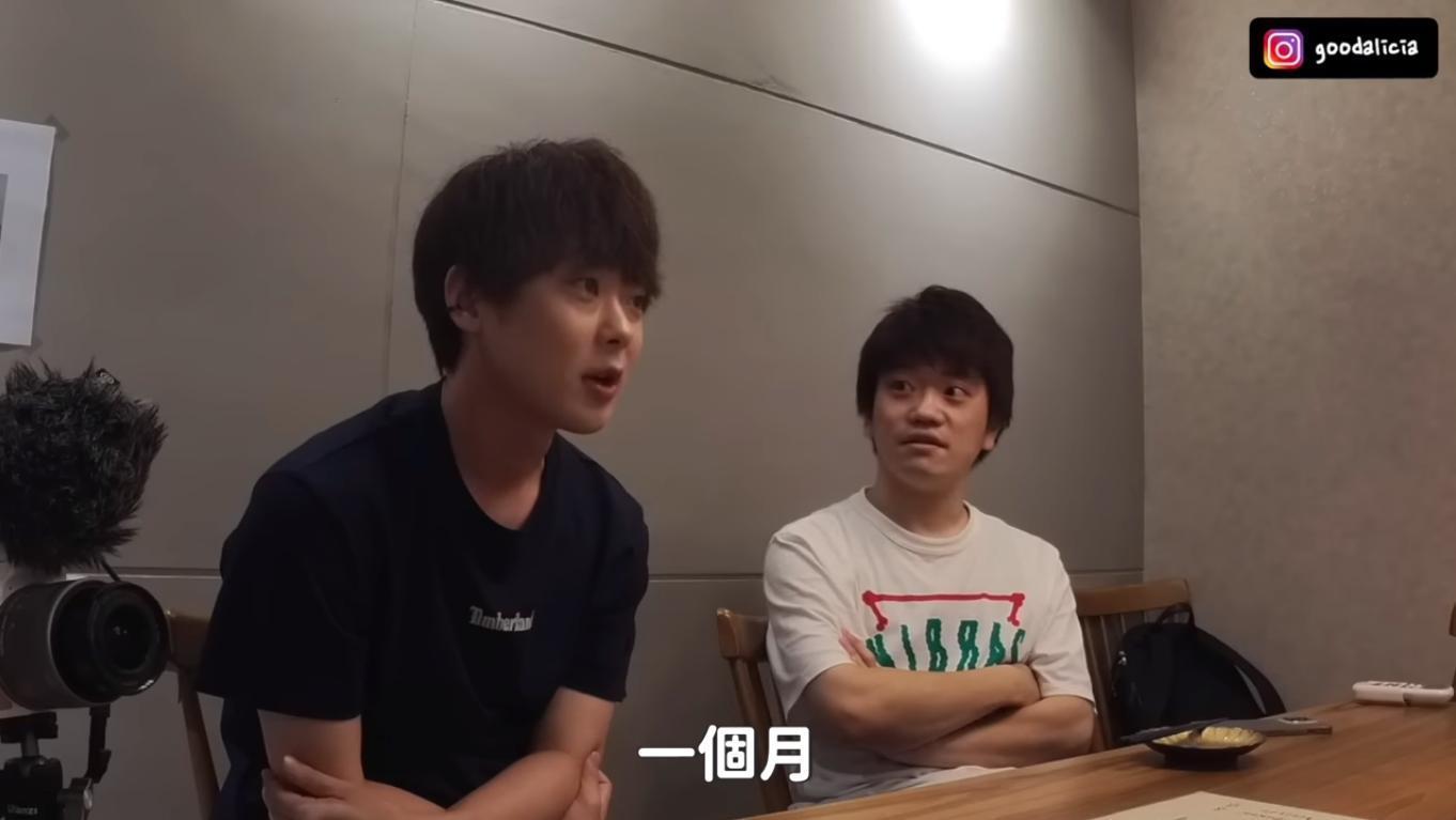 三原（左）聽聞前曖昧對象和好兄弟交往，表情逐漸母湯，一旁的Jun（右）也相當尷尬。（翻攝自愛莉莎莎 Alisasa YouTube）