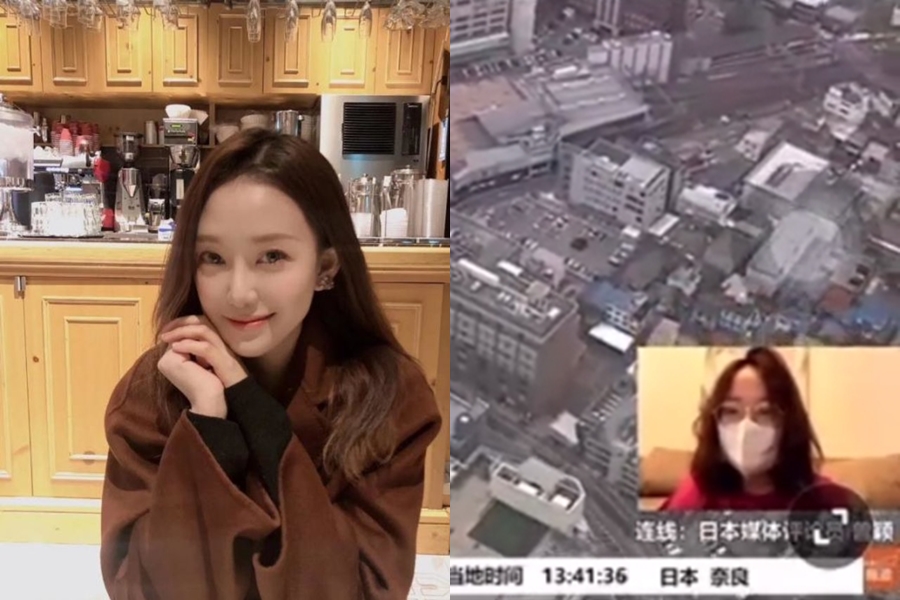 中國《澎湃新聞》駐日記者曾穎日前在提到安倍生前政績時一度哽咽，沒想到竟遭到中國網友群起圍剿。（翻攝自twitter）