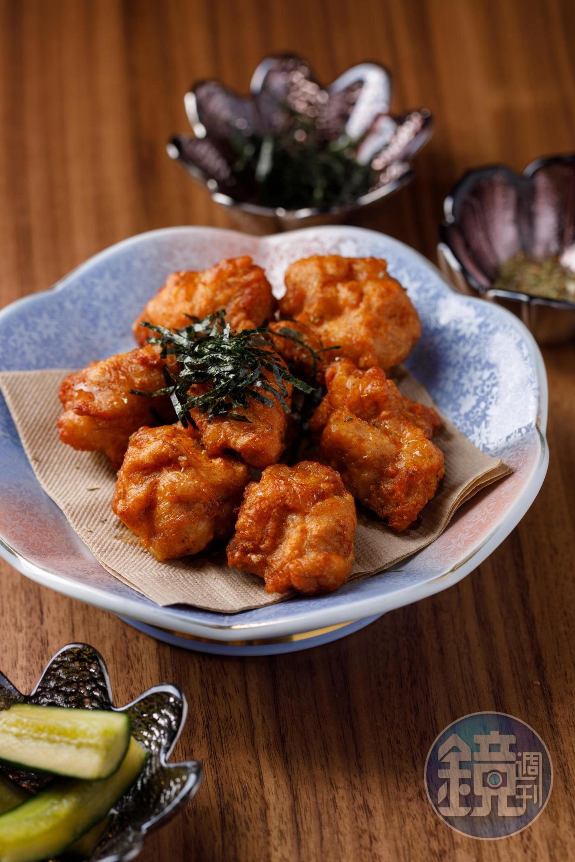 「九鬼鹽酥雞」炸得酥香多汁，必點！（180元／份）