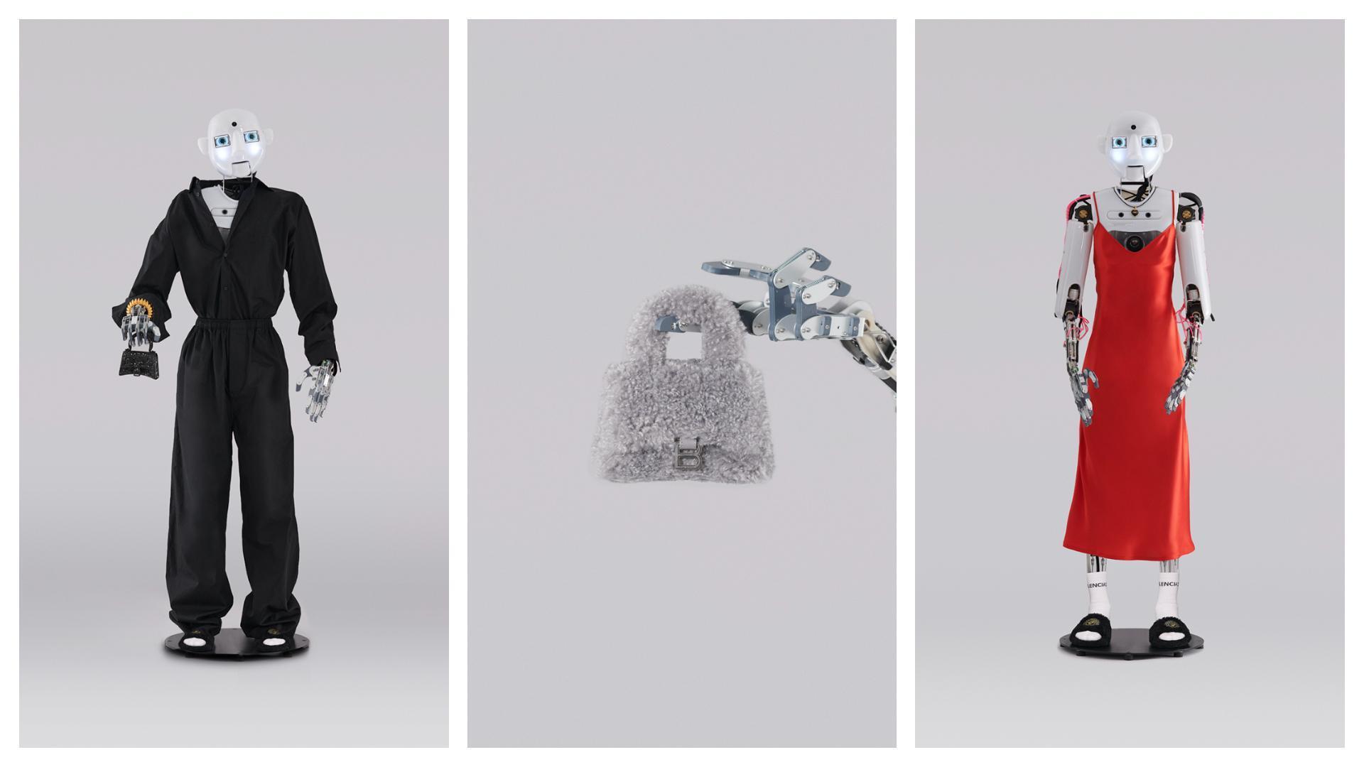 BALENCIAGA今年的七夕系列由英國ENGINEERED ARTS公司研發製造的實體機器人當模特兒,由攝影師Andrea Artemisio掌鏡拍攝。(BALENCIAGA提供)