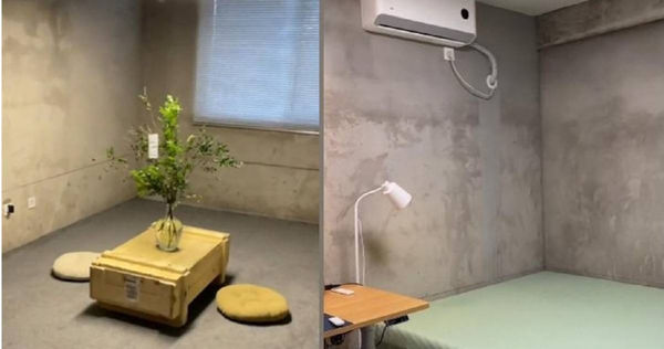 中國山東一對情侶因房貸壓力，房子裝修不起，竟直接入住還未裝修的毛坯房中。（翻攝微博）
