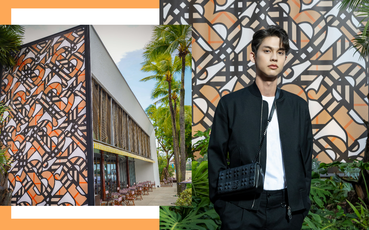 以《假偶天成》走紅的泰國當紅男星Bright現身丹戎海灘俱樂部。(Burberry提供)