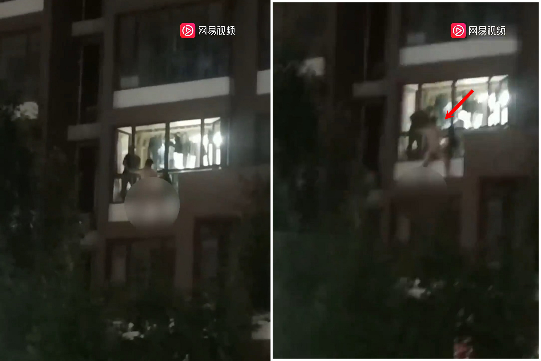 小王被捉姦，全裸爬窗逃跑慘墜樓！網友歪樓都在看正妹人妻。（翻自微博）