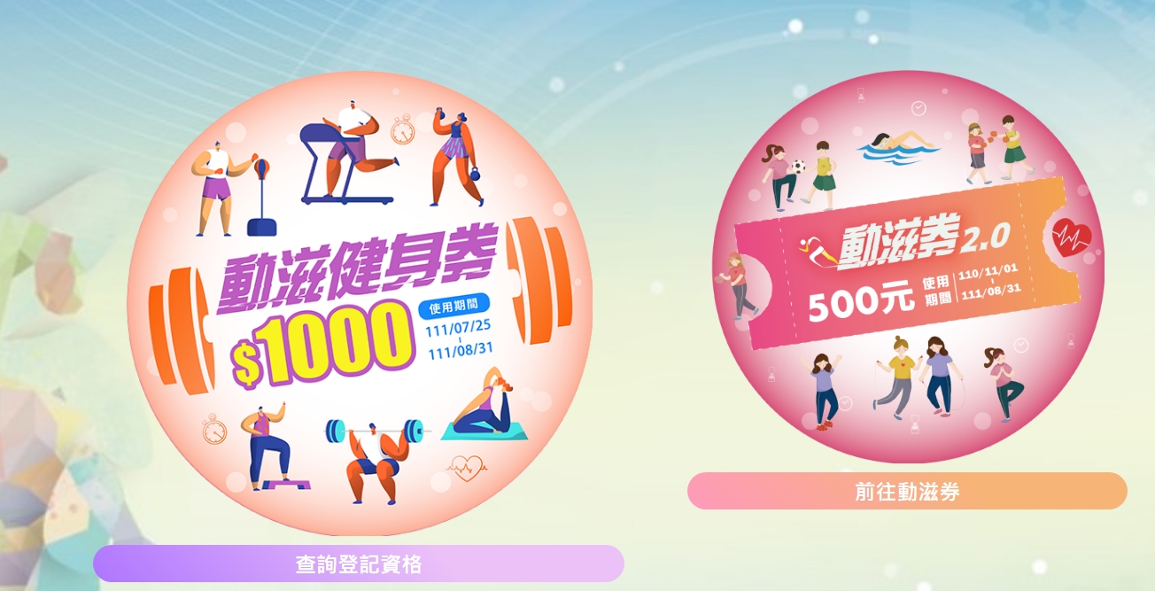 體育署加碼推出30萬份1000元的動滋健身券，預計中午12點將會陸續寄發中籤簡訊。（翻攝動滋網）