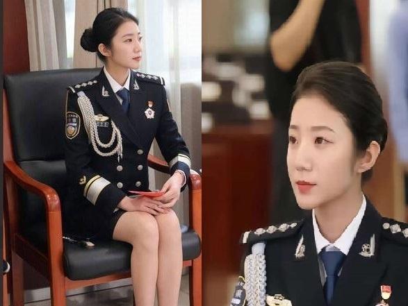 中國警察網記者張津瑜由於長相出眾，曾拍攝形象廣告，近日卻捲入私密片外流風暴。（翻攝推特）