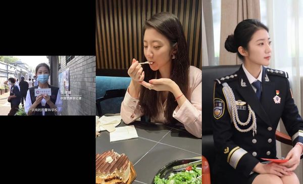 《中國警察網》記者、「正妹警花」張津瑜傳出性愛影片外流。（翻攝自推特）