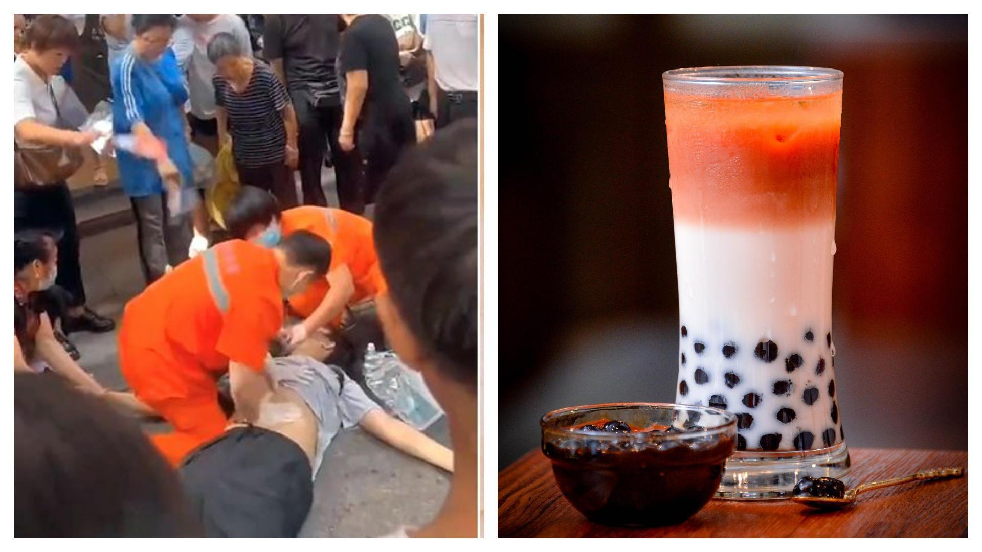 中國一名少年邊走邊喝珍奶，結果不慎噎住，經搶救後不治。（翻攝自微博、pixabay／攝影：sam651030）