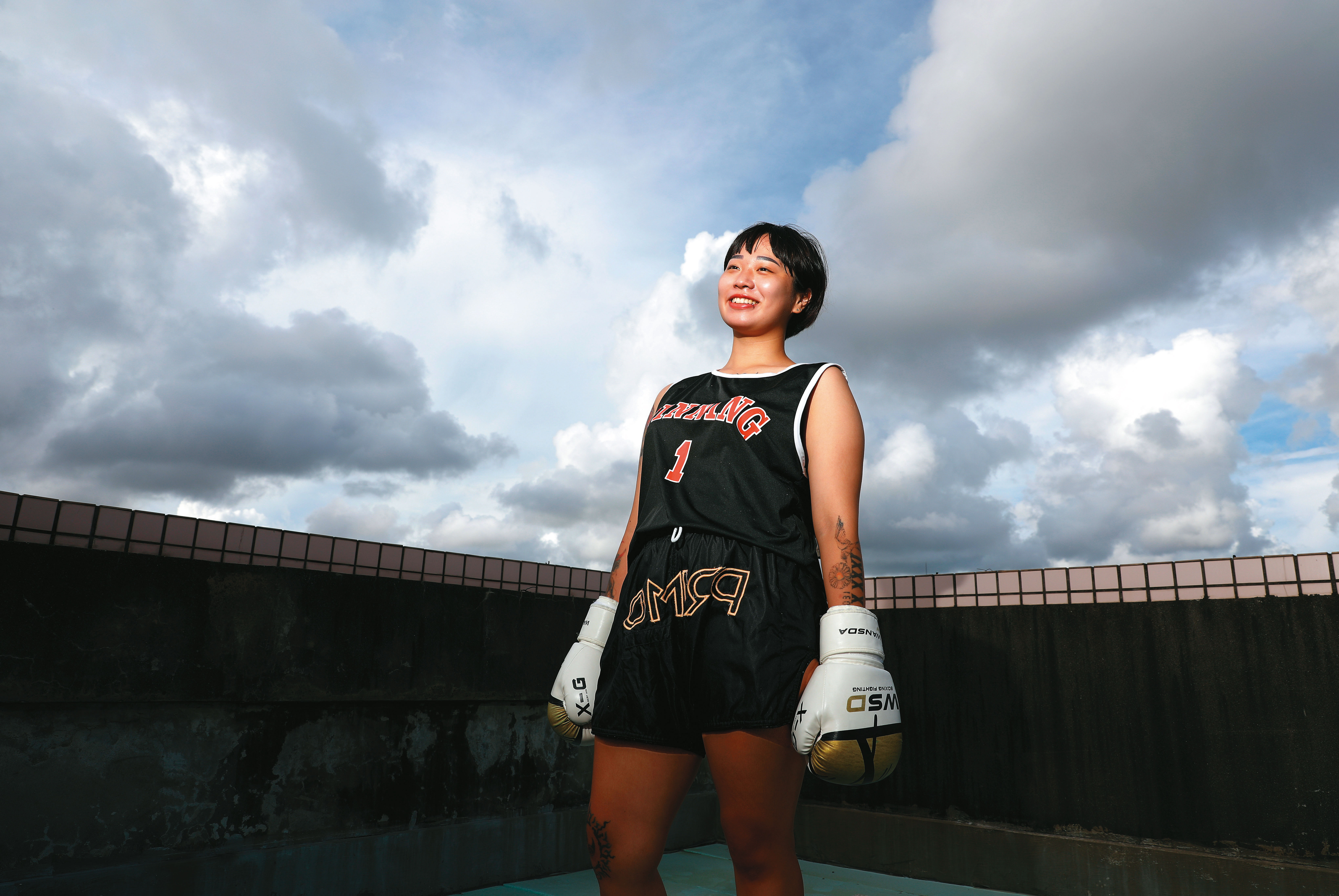 王嵐最近熱衷於練習泰拳。