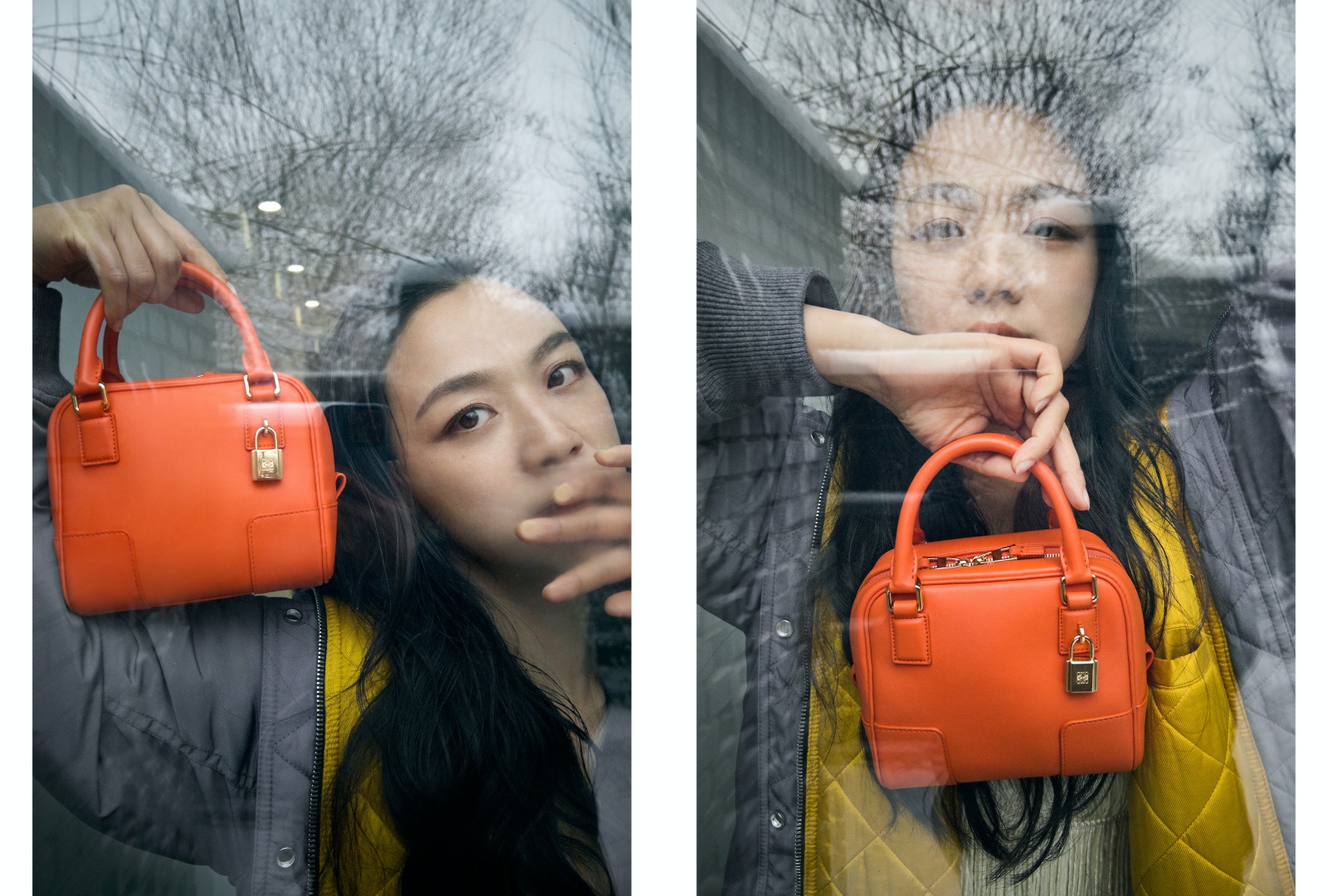 大陸女星湯唯為Amazona 16迷你包款拍攝形象廣告。（LOEWE提供）