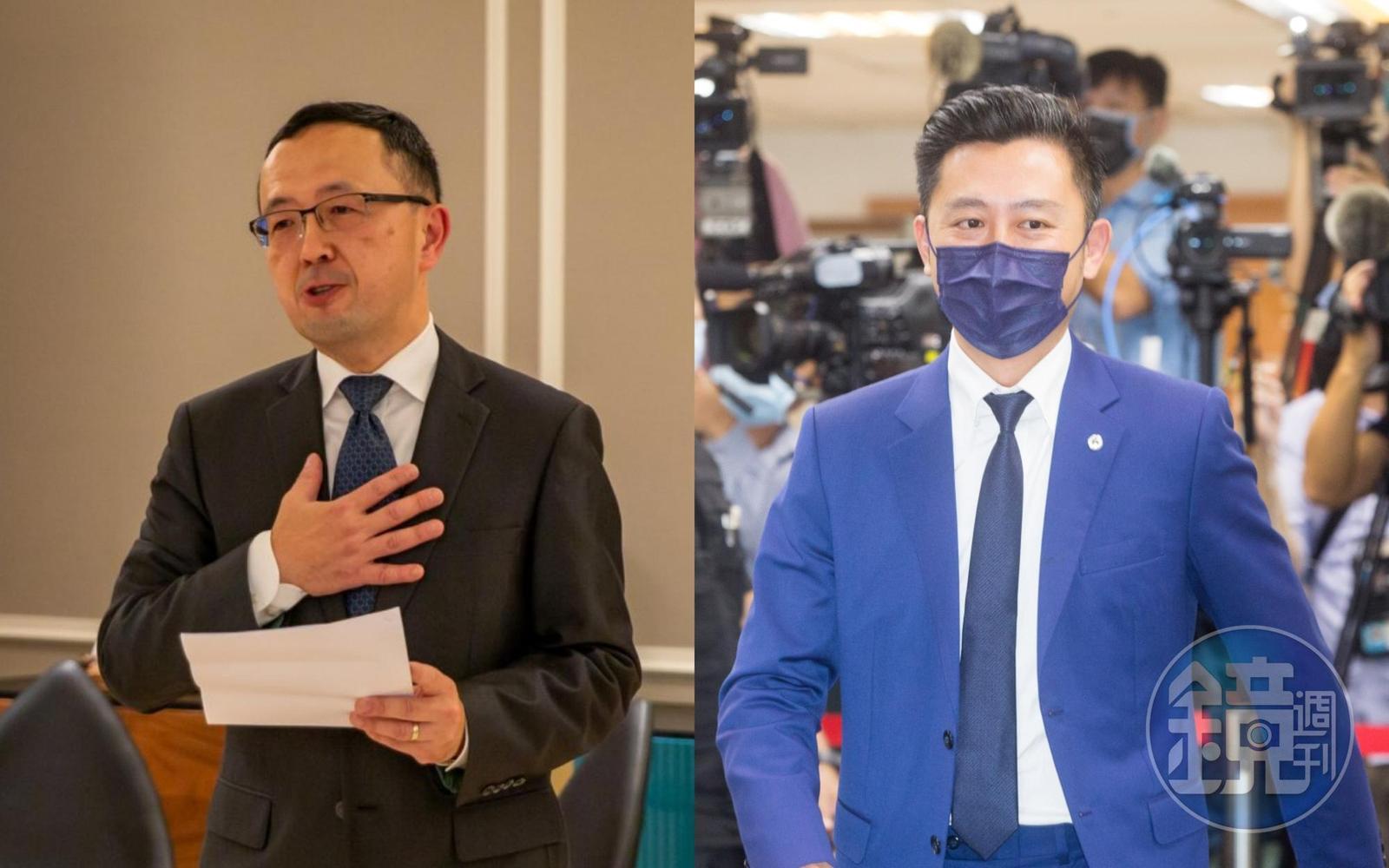 台大社科院長蘇宏達（左）擔任林智堅（右）論文審定召集人，其鮮明的挺藍立場遭質疑公正性。（翻攝蘇宏達臉書／本刊資料照）