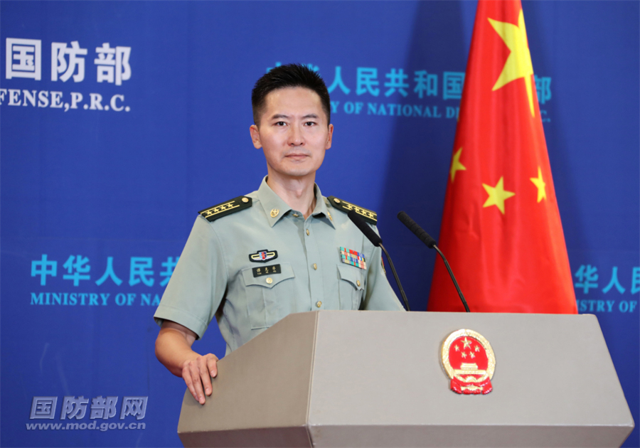譚克非26日表示，美方若一意孤行讓裴洛西訪台，中國軍隊不會坐視不管。（翻攝自中國國防部）