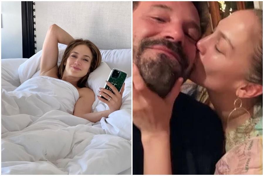 「翹臀珍」珍妮佛羅培茲（Jennifer Lopez）與「小班」班艾佛列克（Ben Affleck）20年戀情終於修成正果。（翻攝自jlo IG）