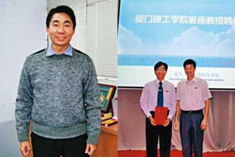 元智大學教授林志民（左圖、右圖左）過去曾在中科院擔任雄二飛彈研發團隊幹部，但卻前往中國廈門大學兼職，恐涉洩密。（翻攝元智大學電子報、廈門理工學院官網）