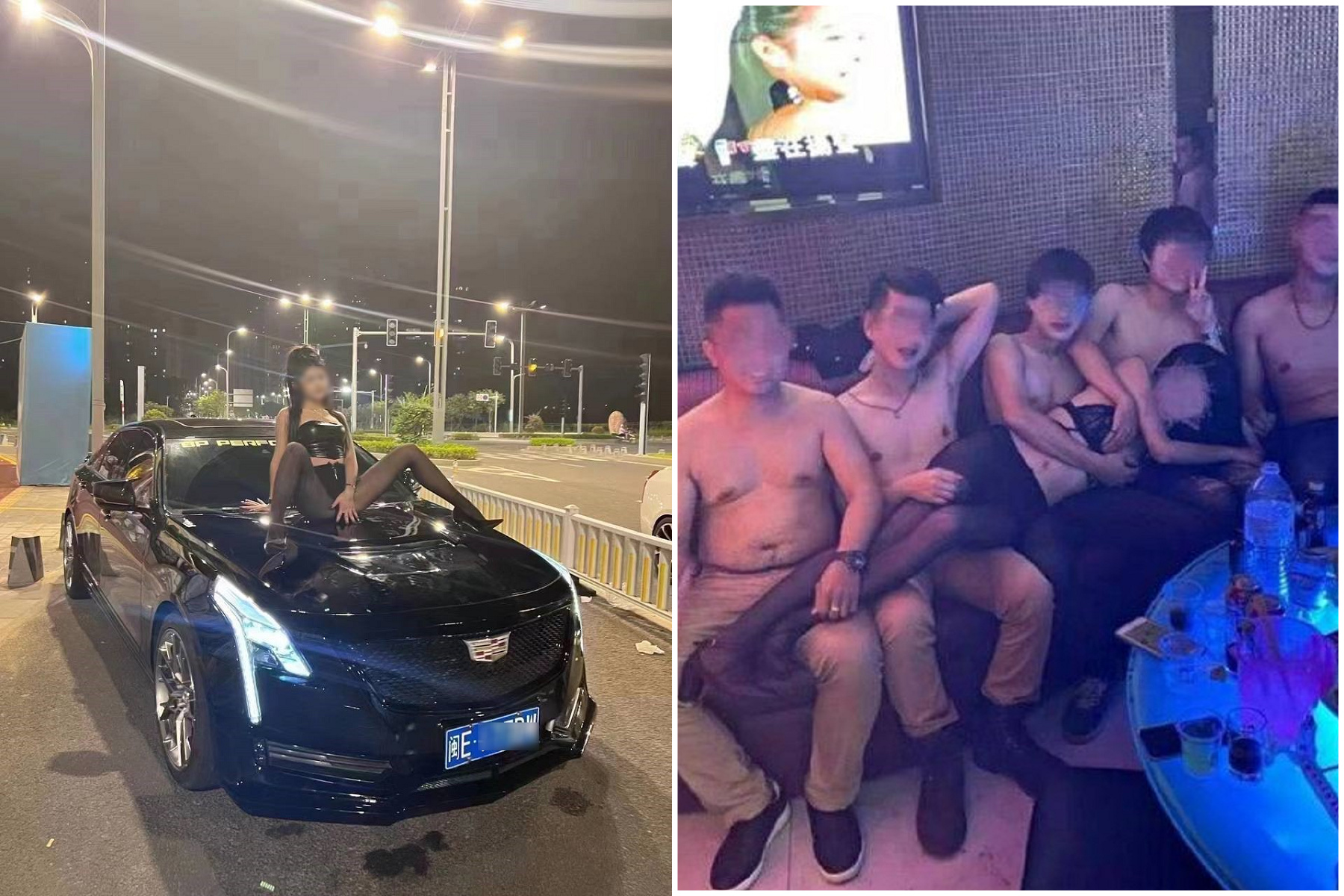 黑絲襪女猥褻擺拍被罵爆，網友揭真相：遭變態老司機群「摸摸喳喳」。（翻自《黑料正能量》）